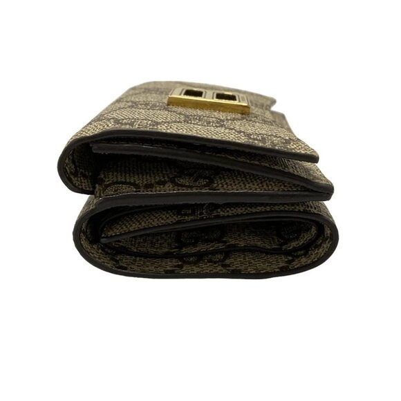 Auth GUCCI The Hacker Project Card Case Wallet 681700 Beige Dark Brown PVC - - Picture 6 of 11